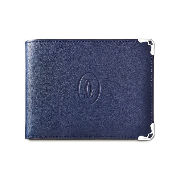 Cartier Wallet Navy Blue Calfskin 6 cards