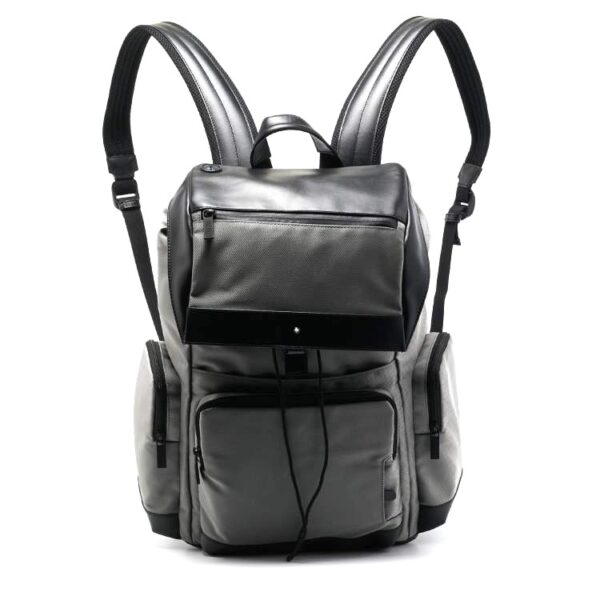 Montblanc Black/Grey Nylon and Leather Large Nightflight Backpack